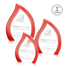 Tidworth Blaze Red Flame Acrylic Award - Acrylic Awards