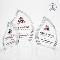 Tidworth Full Color  Clear Flame Acrylic Award - Full Color Imprint