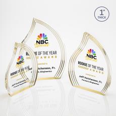 Tidworth Full Color Gold Flame Acrylic Award - Full Color Imprint