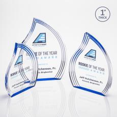 Tidworth Full Color Blue Flame Acrylic Award - Acrylic Awards