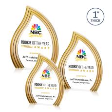 Tidworth Blaze Full Color Gold Flame Acrylic Award - Acrylic Awards