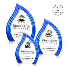 Tidworth Blaze Full Color Blue Flame Acrylic Award - Full Color Imprint