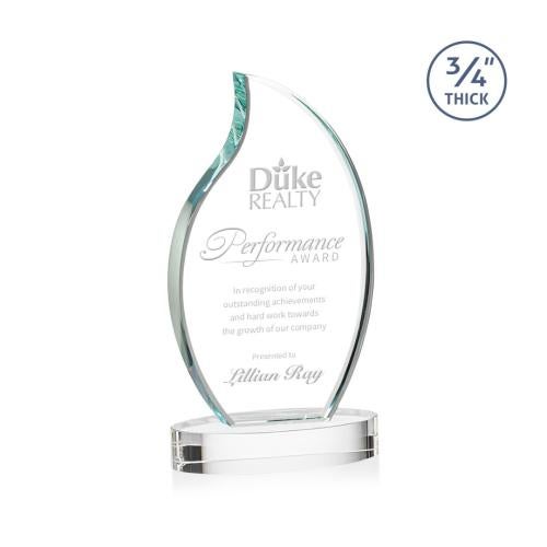 Awards and Trophies - Crystal Awards - Croydon Clear on Alberton Base Flame Crystal Award