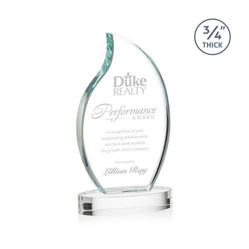 Awards and Trophies - Crystal Awards - Croydon Clear on Alberton Base Flame Crystal Award