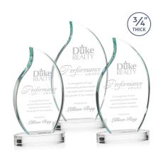 Croydon Clear on Alberton Base Flame Crystal Award - Crystal Awards