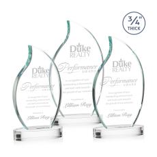 Croydon Clear on Alberton Base Flame Crystal Award - Crystal Awards
