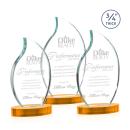 Croydon Amber on Alberton Base Flame Crystal Award