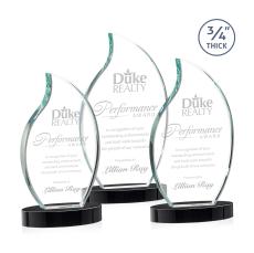 Croydon Black on Alberton Base Flame Crystal Award - Crystal Awards