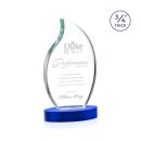 Croydon Blue on Alberton Base Flame Crystal Award