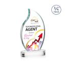 Croydon Full Color Clear on Alberton Base Flame Crystal Award