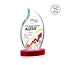 Croydon Full Color Red on Alberton Base Flame Crystal Award