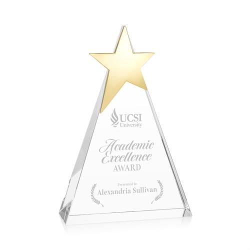 Awards and Trophies - Crystal Awards - Eglinton Gold Star Crystal Award