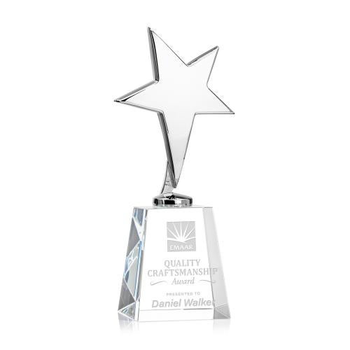 Awards and Trophies - Metal Awards - Tuscany Chrome Star on Celestina Base - Clear