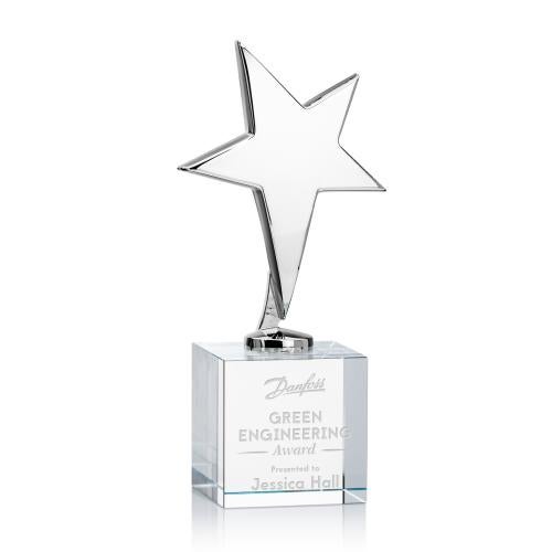 Awards and Trophies - Metal Awards - Tuscany Chrome Star on Granby Base - Clear