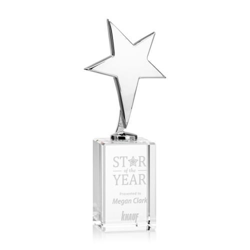 Awards and Trophies - Metal Awards - Tuscany Chrome Star on Lexington Base - Clear