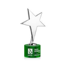 Tuscany Chrome Star on Marvel Base - Green - Metal Awards
