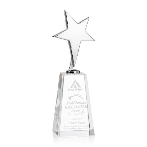 Awards and Trophies - Metal Awards - Tuscany Chrome Star on Novita Base - Clear
