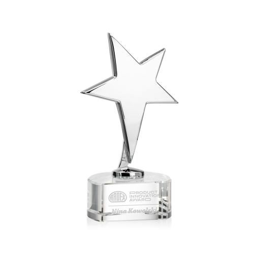 Awards and Trophies - Metal Awards - Tuscany Chrome Star on Paragon Base - Clear