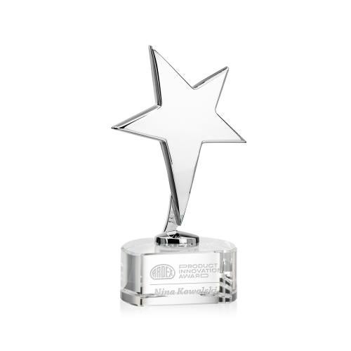 Awards and Trophies - Metal Awards - Tuscany Chrome Star on Paragon Base - Clear