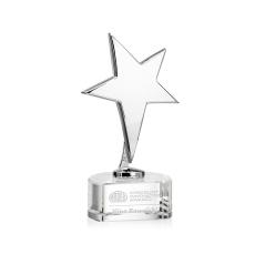 Tuscany Chrome Star on Paragon Base - Clear - Metal Awards