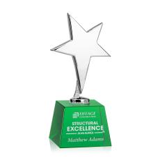 Tuscany Chrome Star on Robson Base - Green - Metal Awards