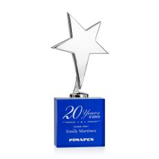 Tuscany Chrome Star on Woodlawn Base - Blue - Metal Awards