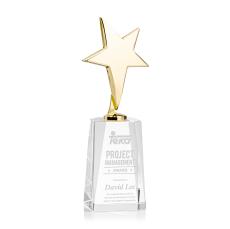 Tuscany Gold Star on Cairns Base - Clear - Metal Awards