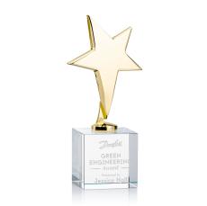 Tuscany Gold Star on Granby Base - Clear - Metal Awards
