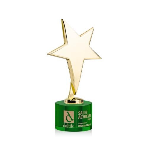 Awards and Trophies - Metal Awards - Tuscany Gold Star on Marvel Base - Black
