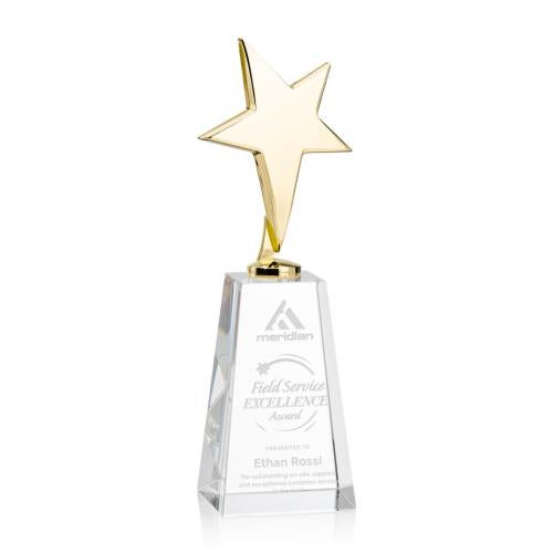 Awards and Trophies - Metal Awards - Tuscany Gold Star on Novita Base - Clear