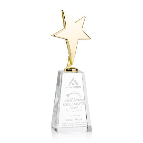 Awards and Trophies - Metal Awards - Tuscany Gold Star on Novita Base - Clear