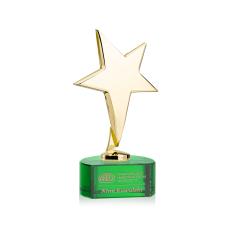 Tuscany Gold Star on Paragon Base - Green - Metal Awards