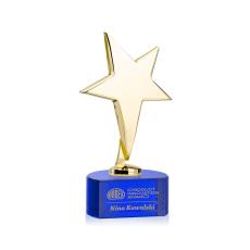 Tuscany Gold Star on Paragon Base - Blue - Awards and Trophies