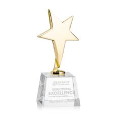 Tuscany Gold Star on Robson Base - Clear - Metal Awards