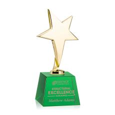 Tuscany Gold Star on Robson Base - Green - Awards and Trophies