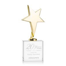 Tuscany Gold Star on Woodlawn Base - Clear - Star Awards