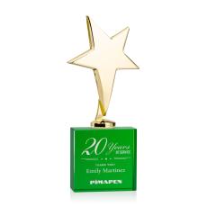 Tuscany Gold Star on Woodlawn Base - Green - Star Awards