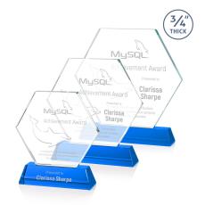Ralston Sky Blue Polygon Crystal Award - Awards and Trophies
