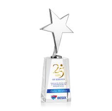 Tuscany Chrome Full Color Clear on Cairns Base Star Metal Award - Full Color Imprint