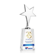 Tuscany Chrome Full Color Clear on Cairns Base Star Metal Award - Star Awards