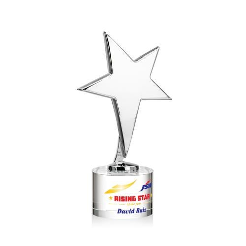 Awards and Trophies - Metal Awards - Tuscany Chrome Full Color Clear on Marvel Base Star Metal Award