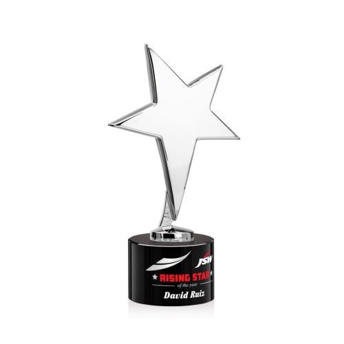Awards and Trophies - Metal Awards - Tuscany Chrome Full Color Black on Marvel Base Star Metal Award