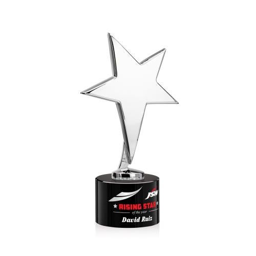 Awards and Trophies - Metal Awards - Tuscany Chrome Full Color Black on Marvel Base Star Metal Award