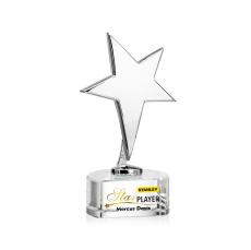 Tuscany Chrome Full Color Star on Paragon Base-Clear Metal Award - Full Color Imprint