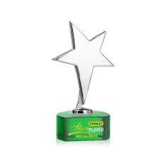 Tuscany Chrome Full Color Green on Paragon Base Star Metal Award - Full Color Imprint