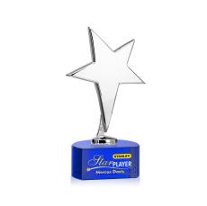 Tuscany Chrome Full Color Blue on Paragon Base Star Metal Award - Full Color Imprint
