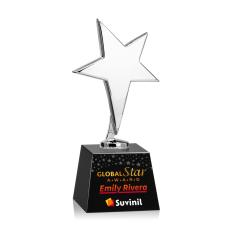 Tuscany Chrome Full Color Black on Robson Base Star Metal Award - Metal Awards