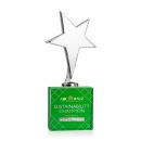 Tuscany Chrome Full Color Star on Woodlawn Base-Green Metal Award