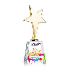 Tuscany Gold Full Color Star on Celestina Base-Clear Metal Award - Full Color Imprint