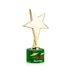 Tuscany Gold Full Color Green on Marvel Base Star Metal Award - Full Color Imprint